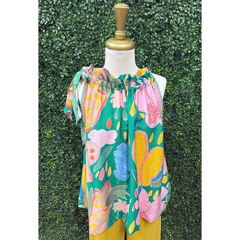 Crissy Floral Halter Boho Top