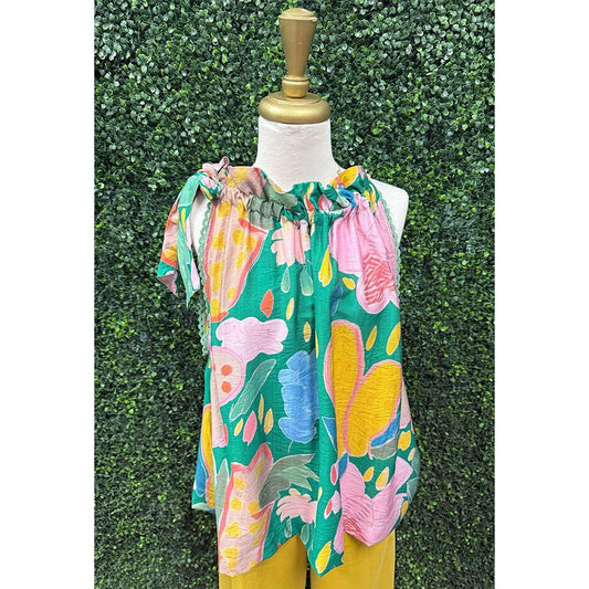 Crissy Floral Halter Boho Top