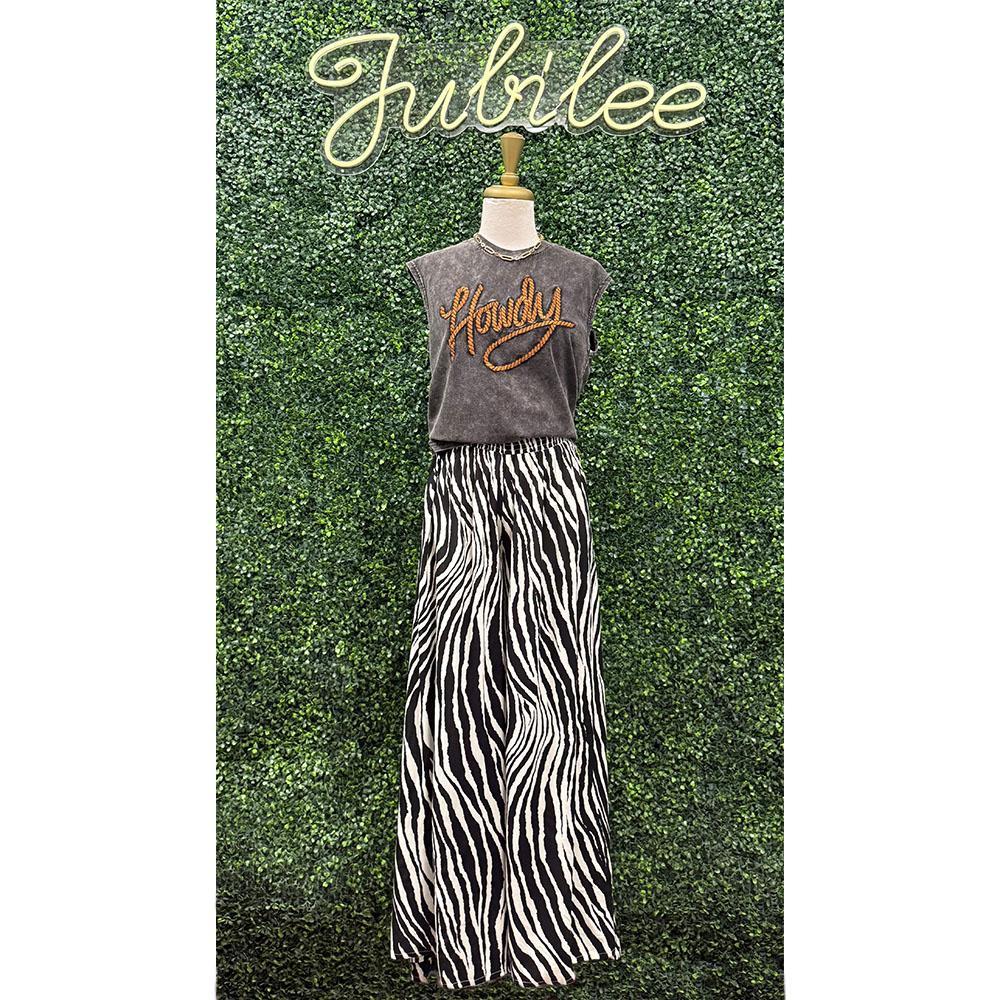 Aubrey Zebra Palazzo Pants
