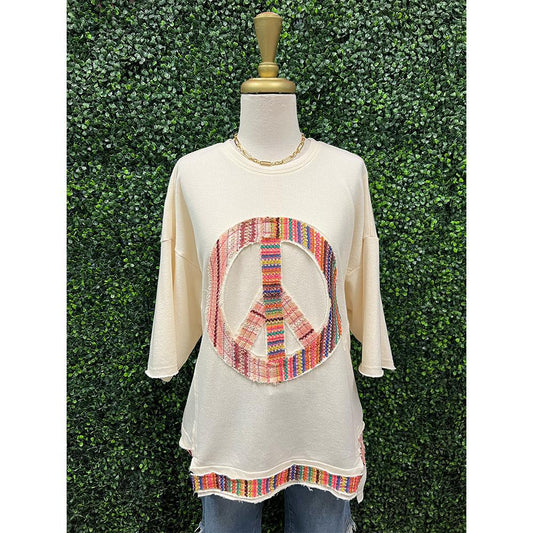 Natural Creme Front Peace Top