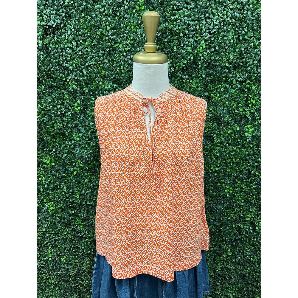Sadie Orange Sleeveless Blouse