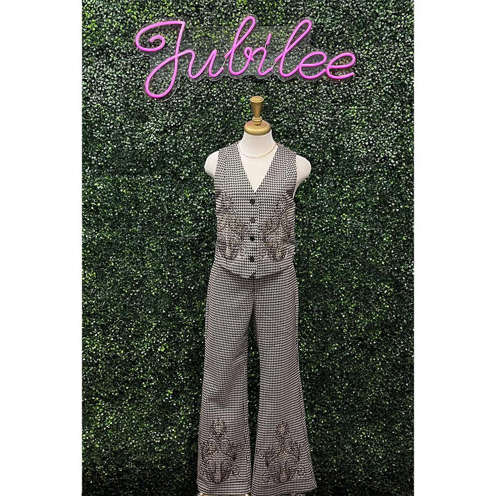 Caliope Jacquard Flare Stud Pants