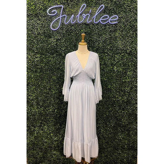 Shayla Light Blue Smocked Dress