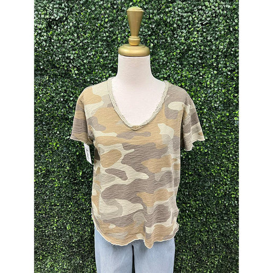 Vanya Riviera Camo V-Neck Top