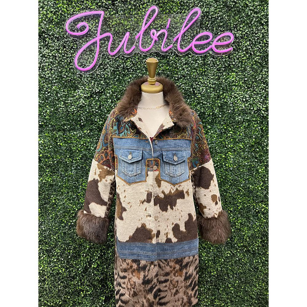 Teagan Animal Patchwork Coat