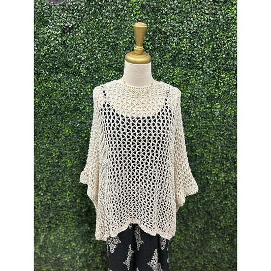 Gillian Cream Crochet Tie Back Top