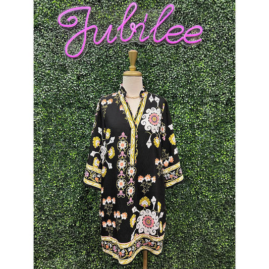Selah Black Floral Dress