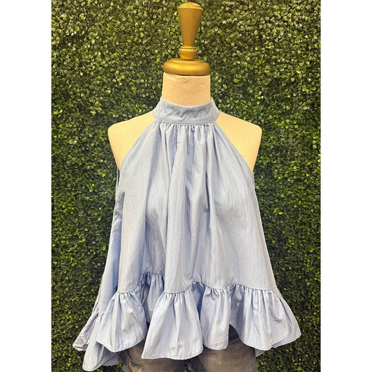 Blue Jay Halter Ruffle Top