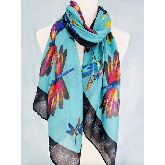 Teal-Multi Dragonfly Scarf/Shawl