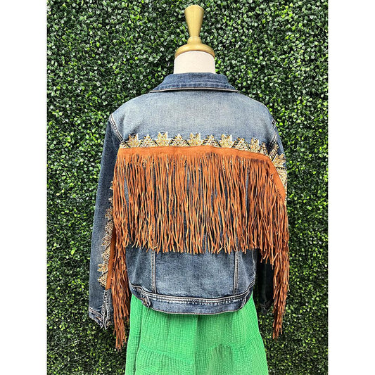 Denim Tassel Detail Jacket