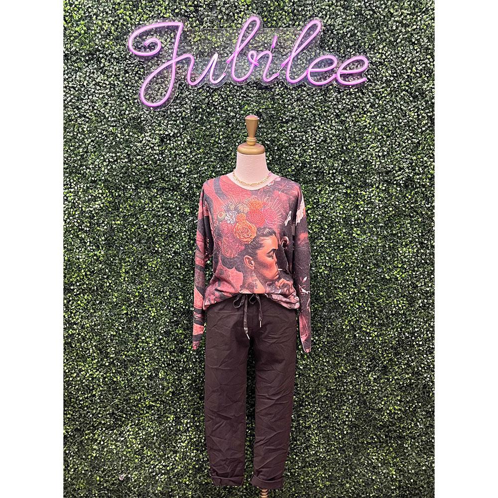 Bella Walnut Stretchy Jogger