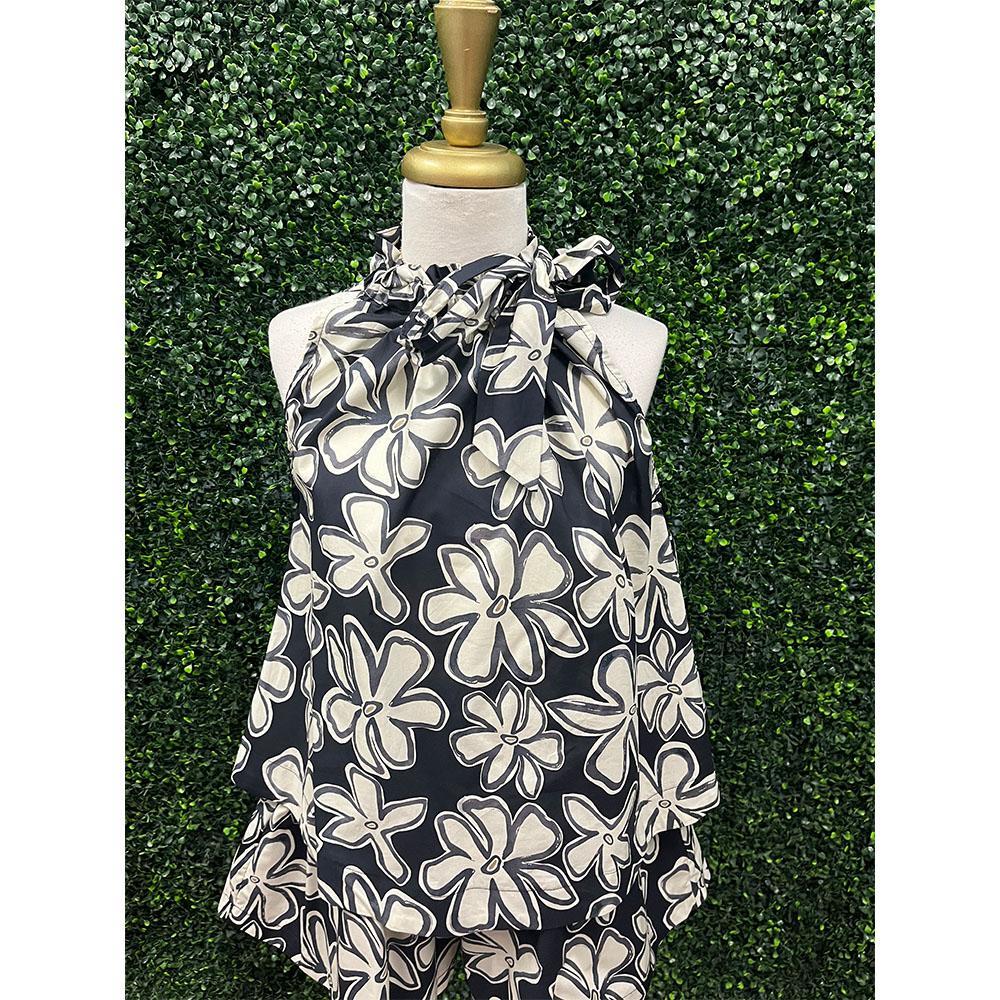 Poppy Black Halter Top