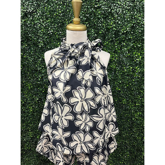 Poppy Black Halter Top