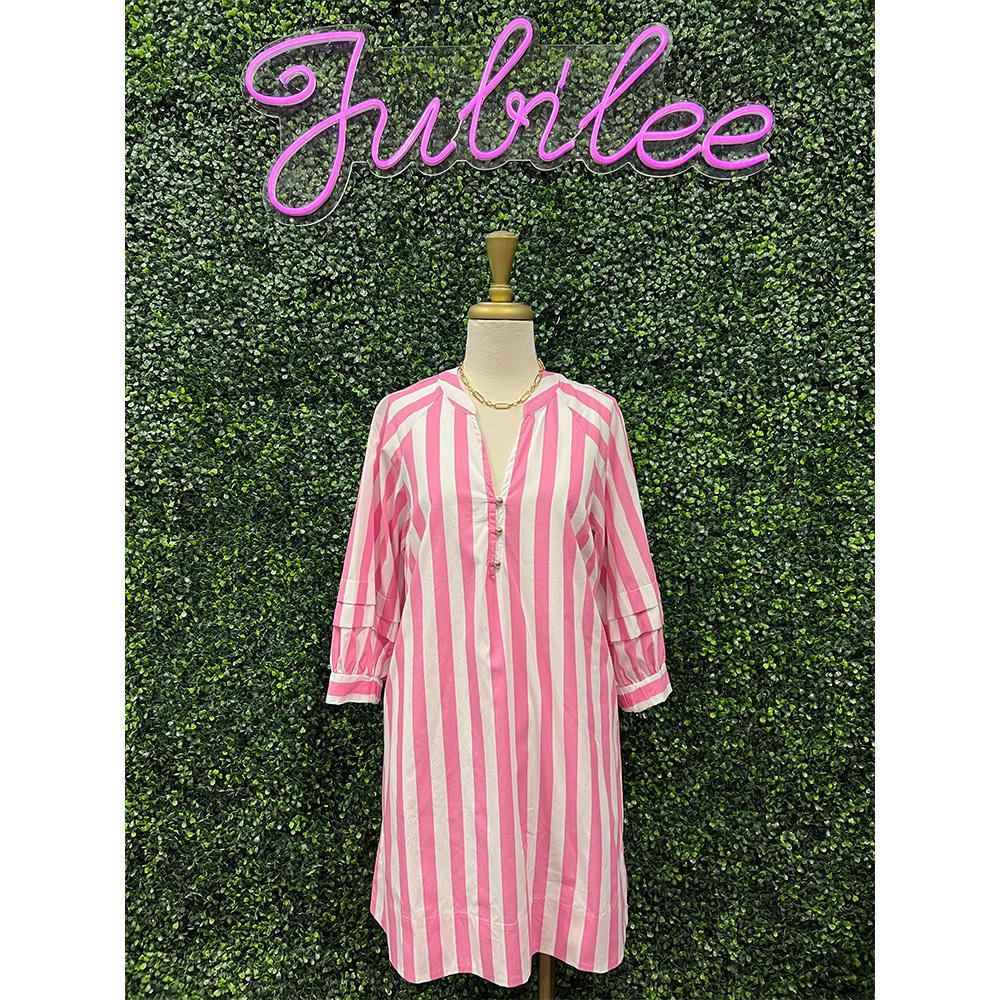 Abigail Pink Striped Mini Dress