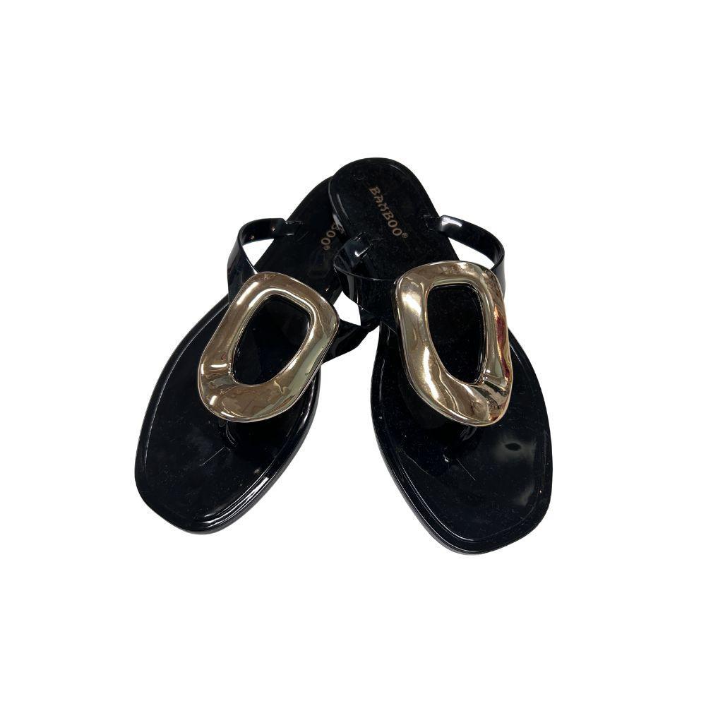 Tenor Black Buckle Sandal