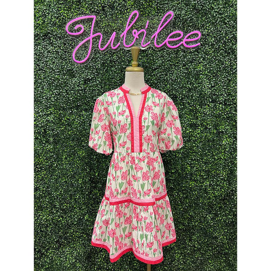 Phoebe Pink Floral Dress