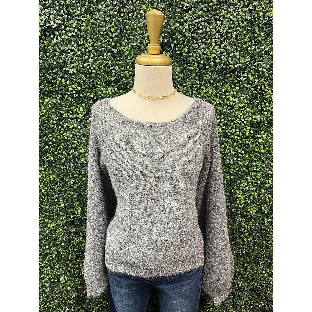 Gris Back Bow Detail Sweater