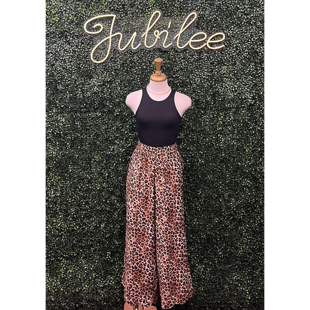 Irene Leopard Scalloped Hem Pants