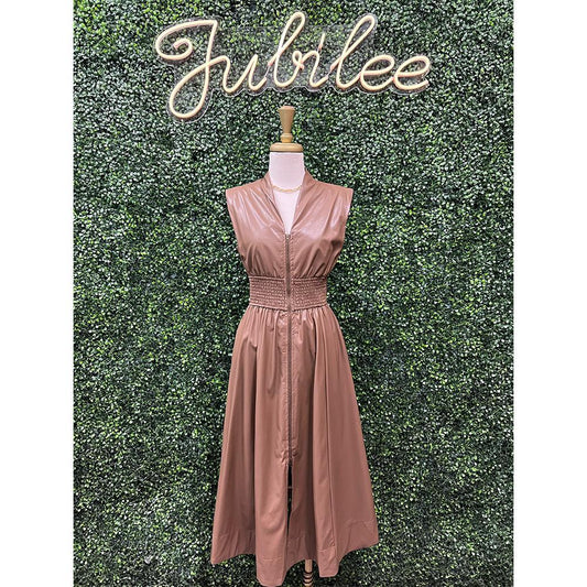 Marceline Mocha Leather Dress