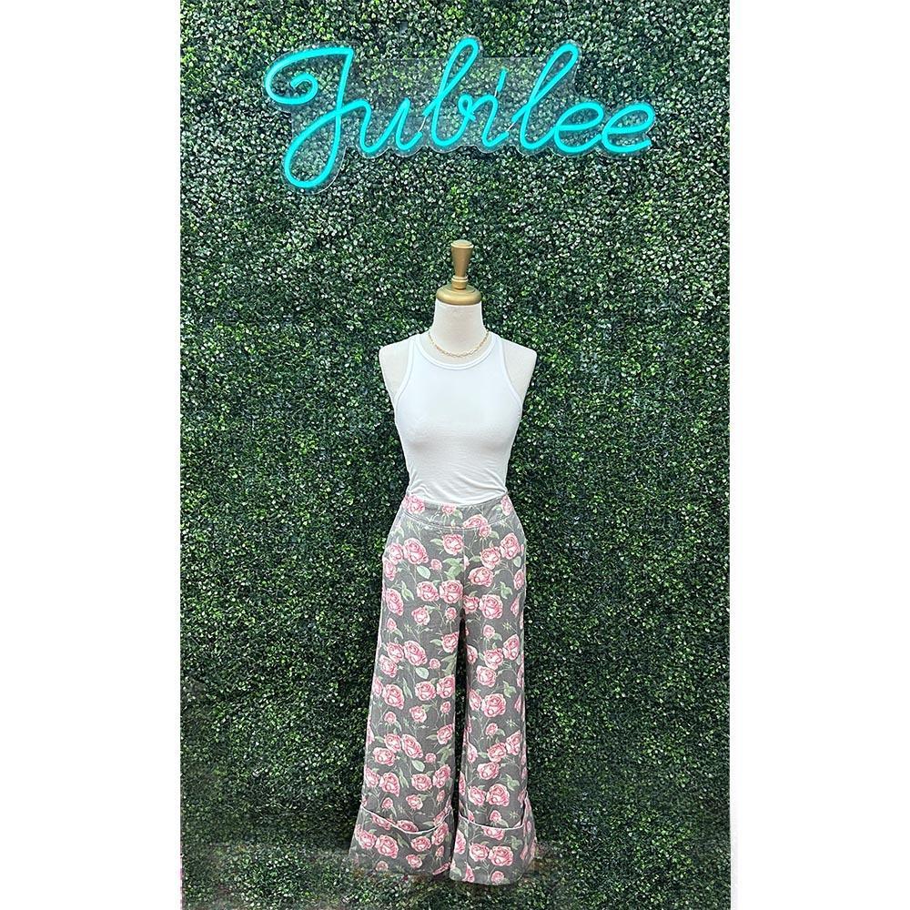 Rose Charcoal Cuffed Pants