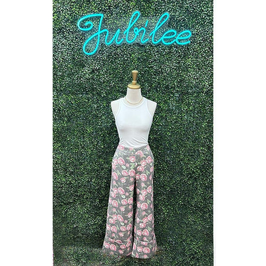 Rose Charcoal Cuffed Pants