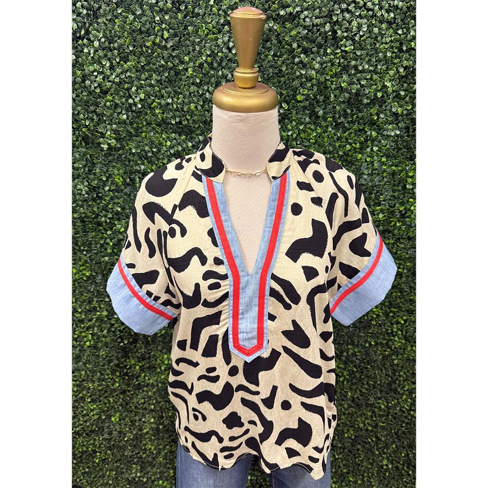 Dolma Cream Pattern Top