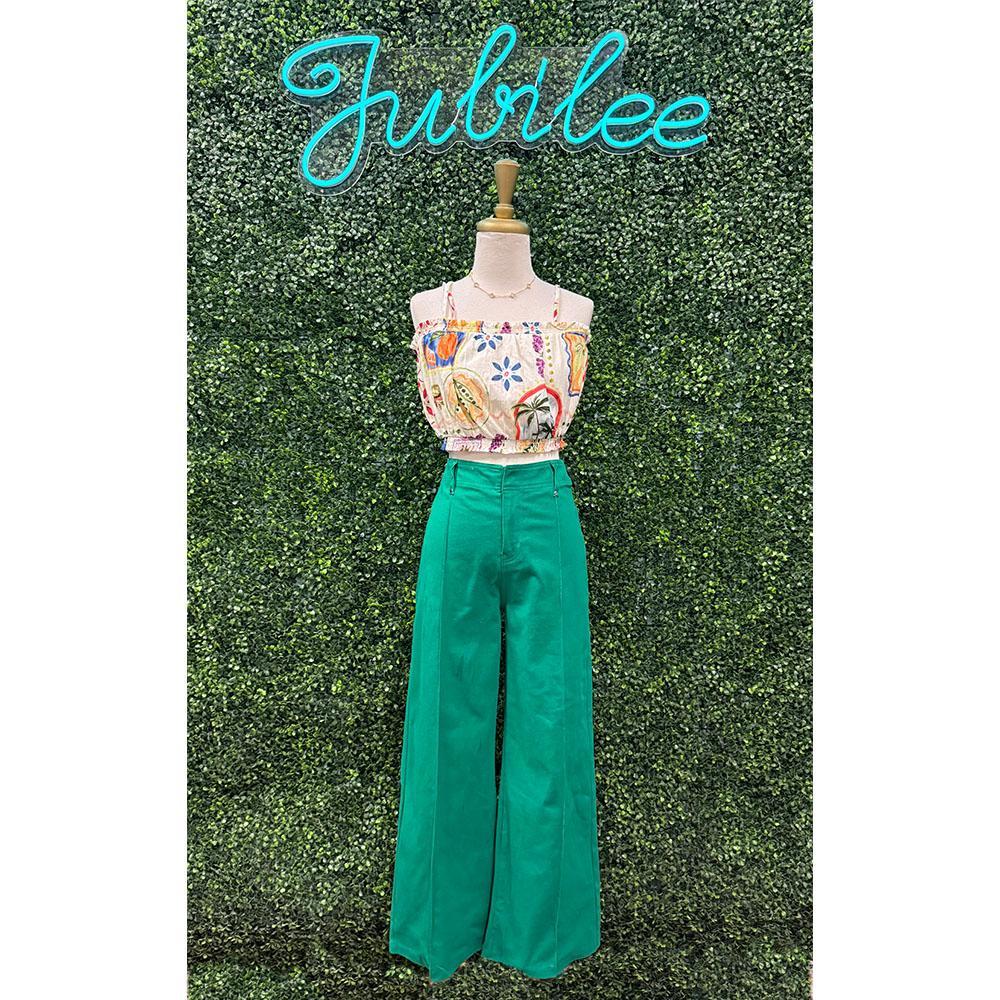 Gale Wide Leg Green Pants