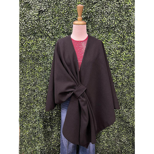 Black On The Shoulder Poncho