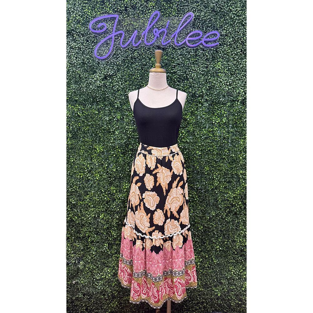 Florence Floral Printed Tiered Midi Skirt