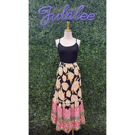 Florence Floral Printed Tiered Midi Skirt