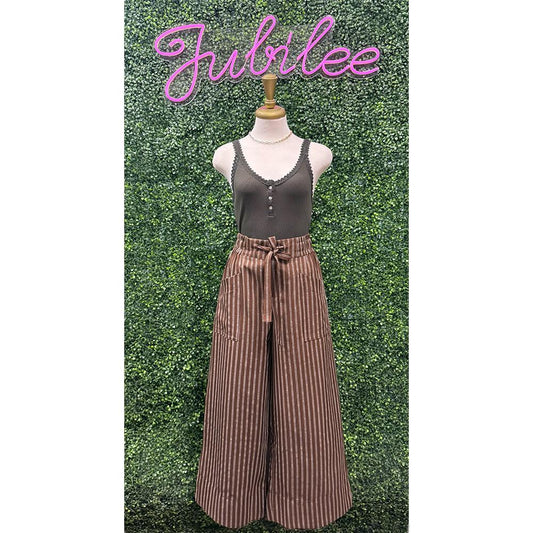 Jasmine Brown Sparkle Stripe Pants