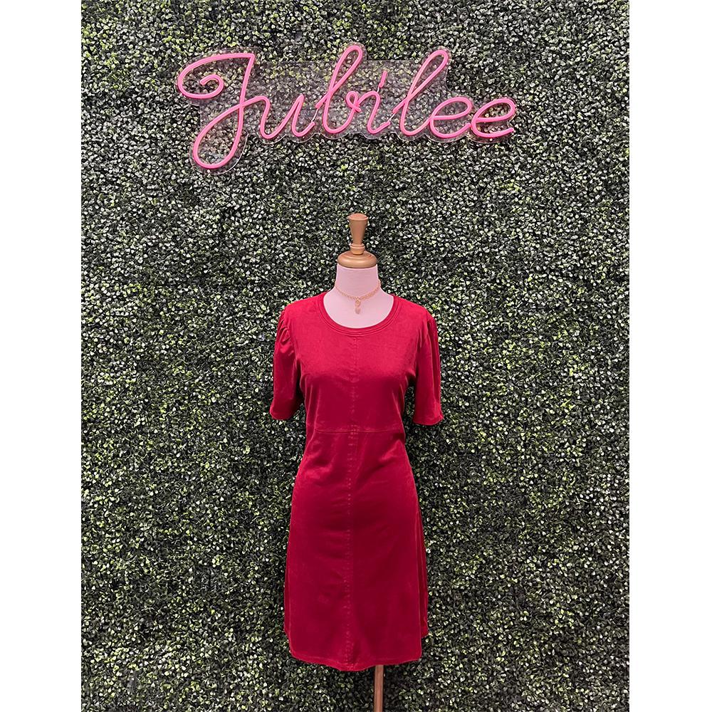 Demi Ruby Pink Suede Dress