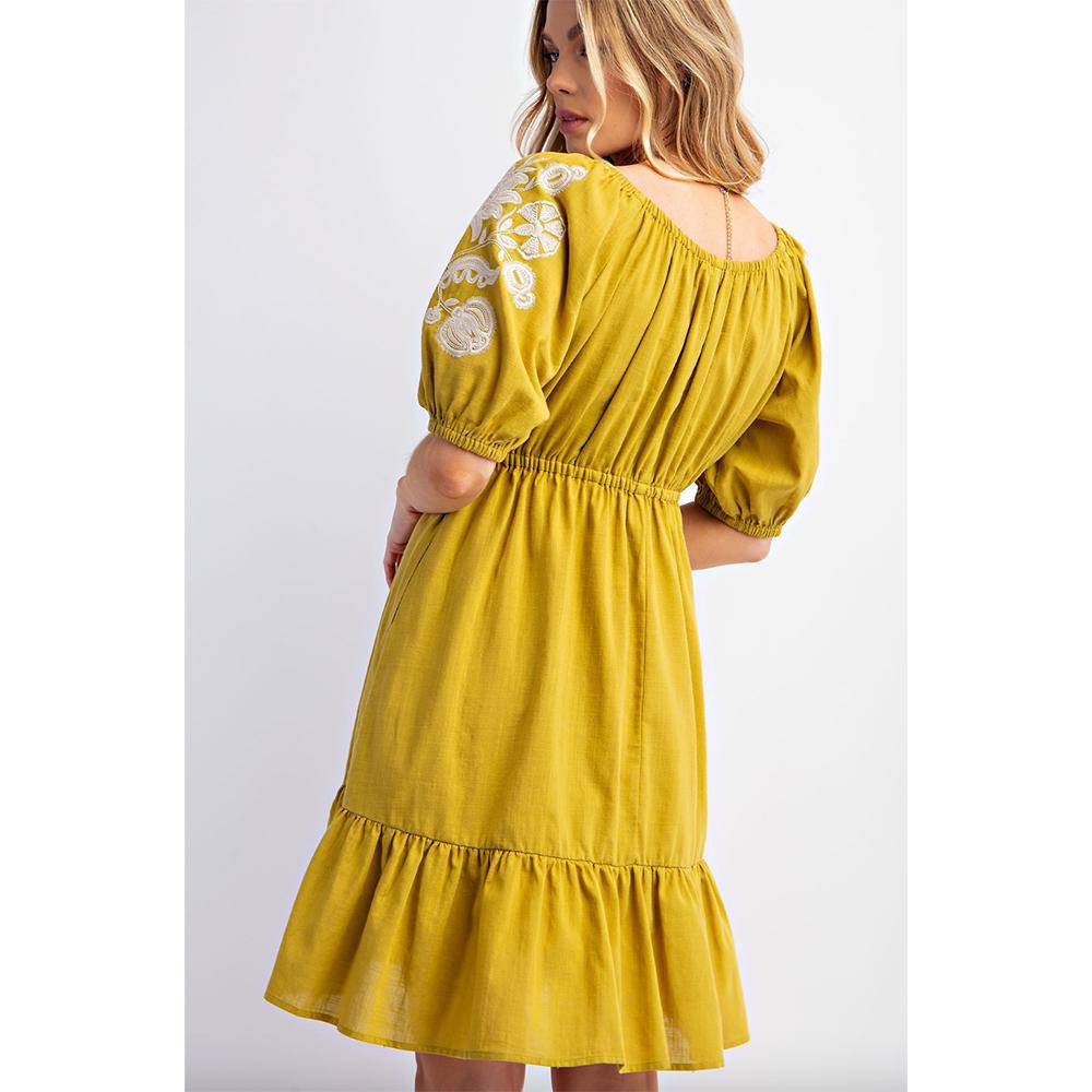 Turmeric Embroidered Dress