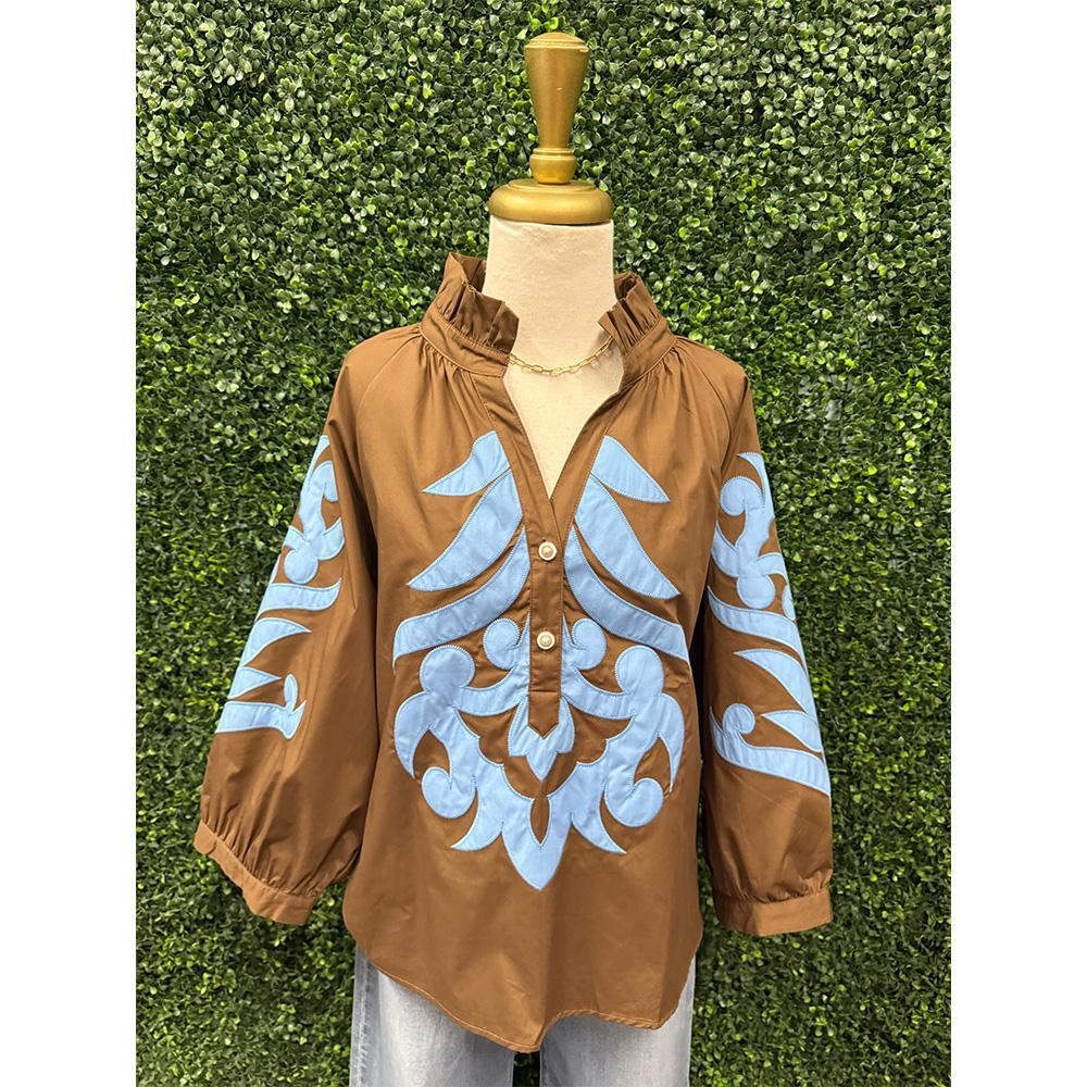 Kamila Brown Blue Top