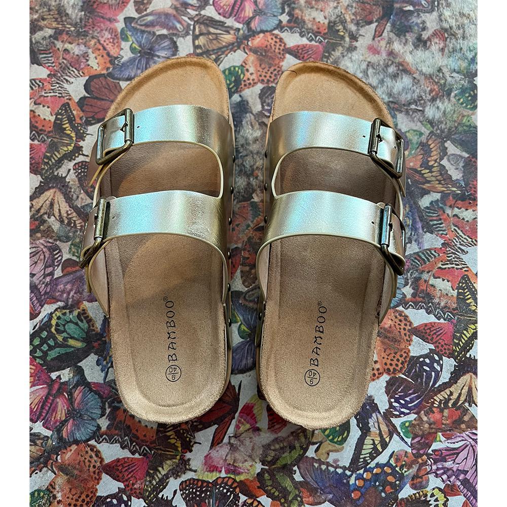 Naomi Gold Platform Sandals