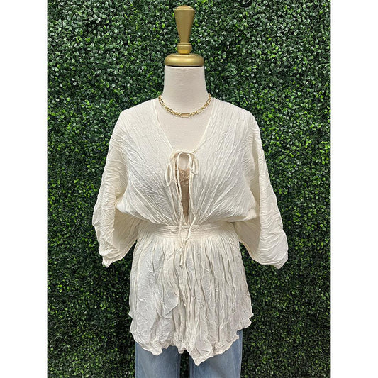 Tessa Cream Cotton Gauze Top