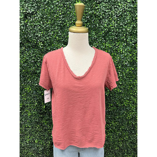 Vanya Copper Rose V-Neck Top