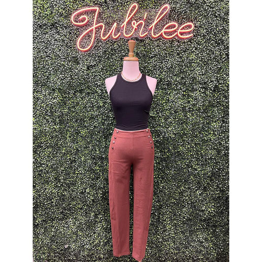 Chocolatte Straight Leg Sailor Pants