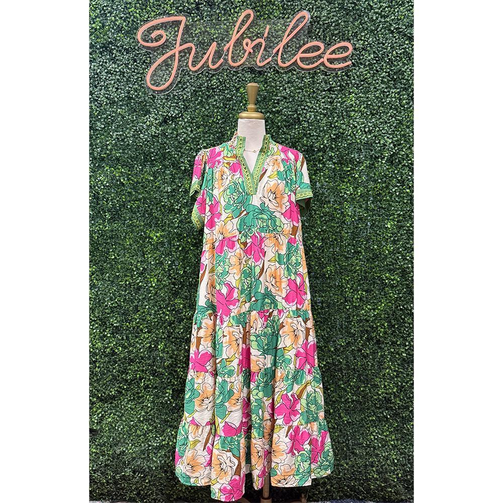 Jessica Midi Floral Tiered Dress
