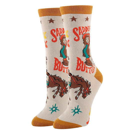 Saddle Up | Women's Western Fun Saying Cowgirl Crew Socks