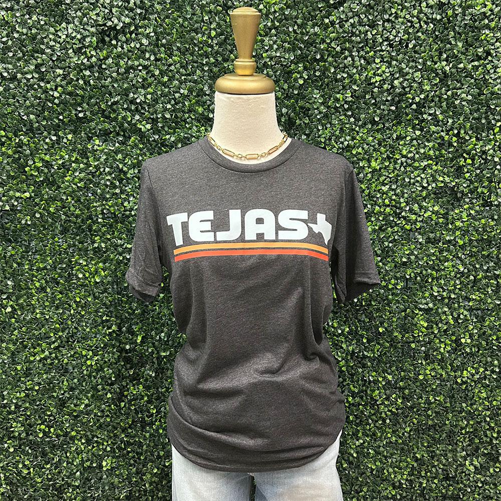 Gray Retro Tejas Stripe Shirt by Tumbleweed TexStyles