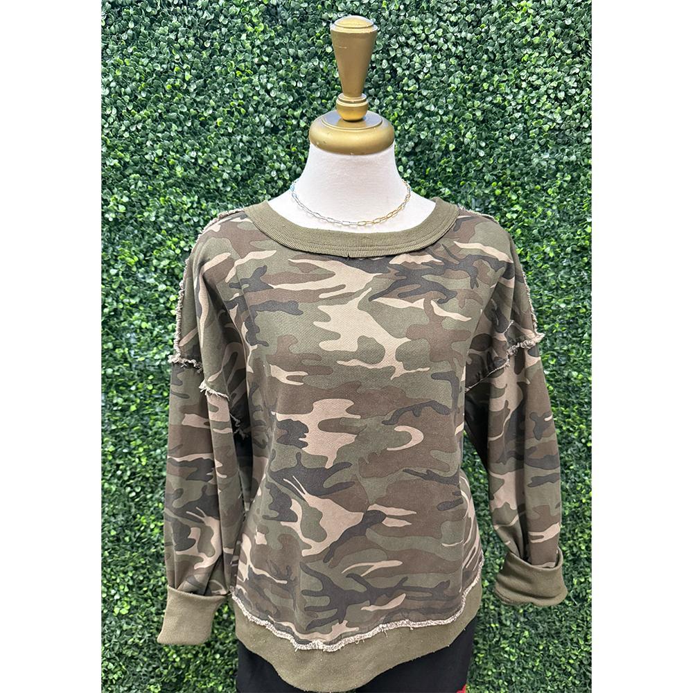 Zella Camo Pullover Sweater