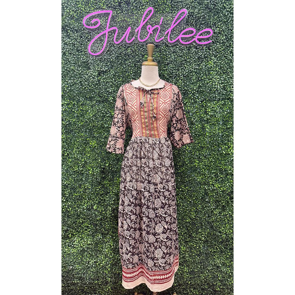 Cassandra Block Print Dress