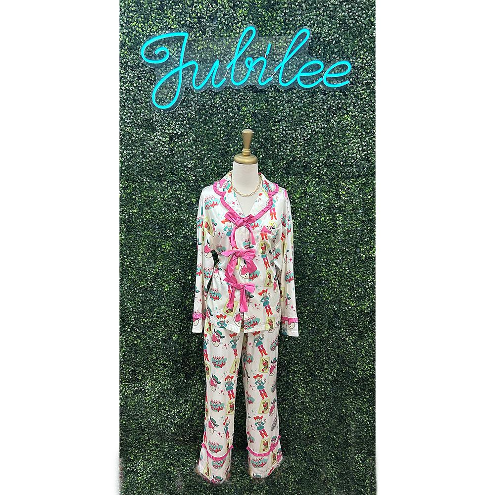 Retro Cowgirl Christmas Pajama Set