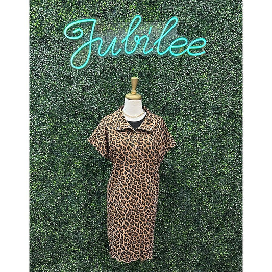 Sabine Leopard Mini Curvy Girl Dress