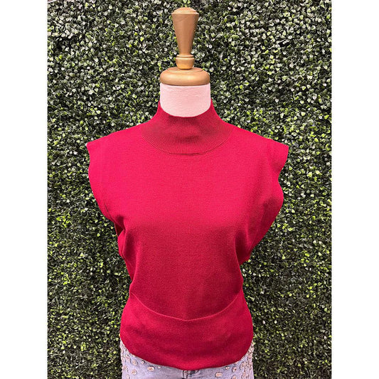 Maxxy Maroon Mock Neck Top