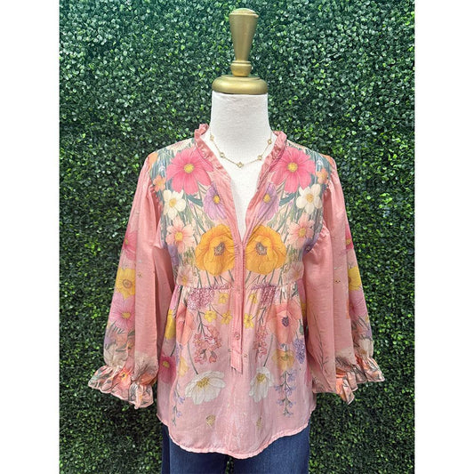 Helena Floral Blush Top