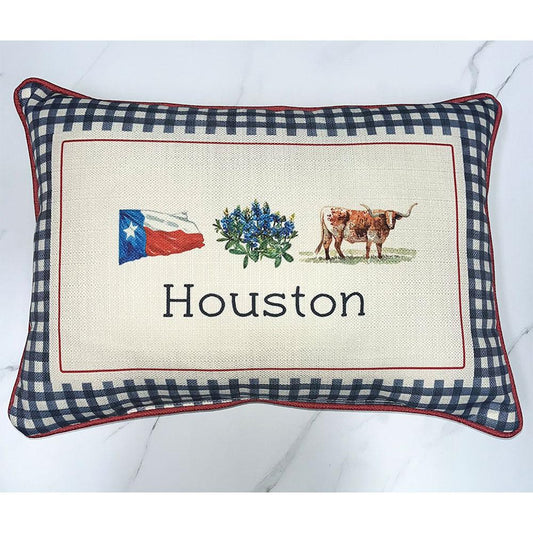 Gingham Texas Icon Pillow