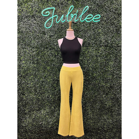 Sulphur Spring Faux Suede Bell Pants
