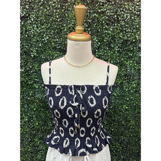 Porte Navy Smocked Tank